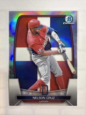 Nelson Cruz 2023 Bowman Chrome #WBC-29 Flag Variation Refractor #/499 - Image 1 of 2