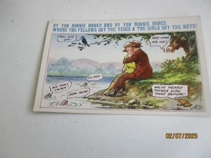 Vintage Bamforth Comic postcard, Comic Series No 1408, By Yon Bonnie Banks - Picture 1 of 2