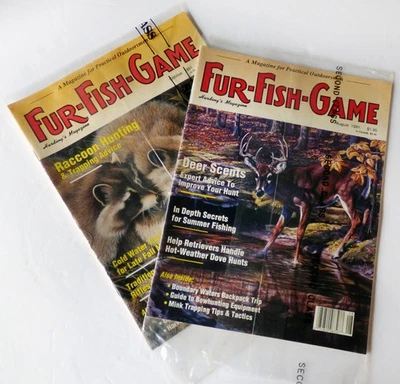 TWO NEW Vintage FUR~FISH~GAME Harding's Magazine 1991 AUG & OCT  Sealed Wrapper - Image 1 of 4