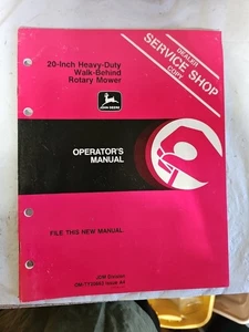 Vintage John Deere 20-Inch Rotary Mower Operator's Manual, OM-TY20663-A4 Bin MR - Picture 1 of 3