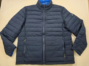 Nautica Mens Navy & Blue Reversible Medium Weight Quilted Puffer Jacket XL Coat - Picture 1 of 5