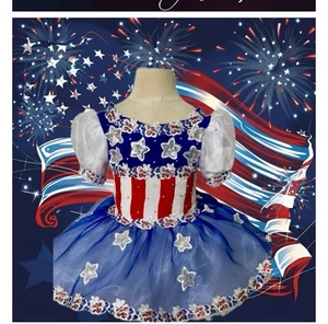 Girls 4th Of July Cupcake Pageant Independence Day Patriotic Americana Dress - Picture 1 of 6