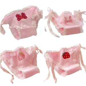 Sweet Ruffle Lace Trim Briefs Panties Japanese Anime Lingerie Side Tie Underwear - Picture 1 of 12