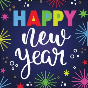 Beaming Happy New Year 16 Ct Luncheon Napkins - Picture 1 of 1