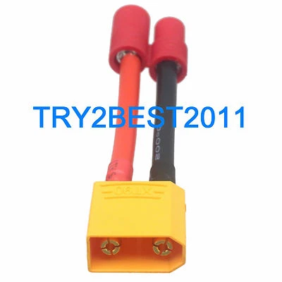 XT90 male to HXT 6MM Bullet female Connector Adapter Cable 10AWG Wire for LiPo - Image 1 of 4