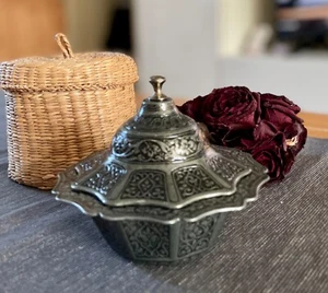 Dunkelsilber Turkish Delight/Zuckerdose, Kaffee Servieren, Wohndeko, Schmuckschale - Bild 1 von 17