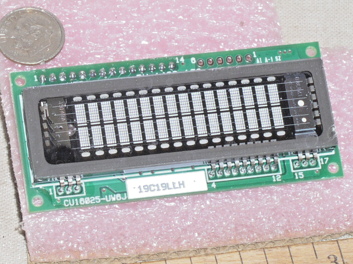 ノリタケ　itron CU16025-UW6J    VFDモジュール NORITAKE ITRON CU16025-UW6J 16x2 VFD VACUUM FLUORESCENT LCD