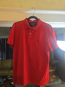 NAUTICA Performance Deck shirt Polo Large Red - Picture 1 of 8