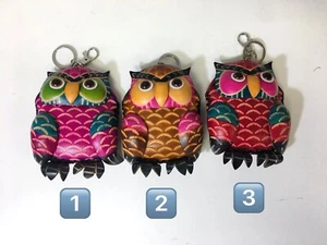 Handgefertigte kleine Ledertasche/Geldbörse/Münztasche/Geldbörse-Eule D - Bild 1 von 4