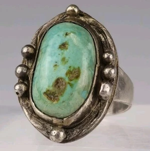 Vintage Navajo Sterlingsilber Türkis Ring Größe 10,25 - Bild 1 von 4