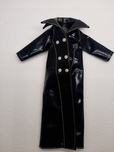 SUPREME Vintage anni 70 Maddie Mod trench lungo pioggia suprema bambola vestito Barbie clone nero