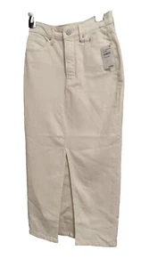 GOOD AMERICAN Slit Front Midi Skirt Womens Stretch Size 0 Cream - Picture 1 of 17