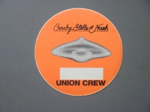 Crosby Stills & Nash backstage pass satin sticker Circle UFO AUTHENTIC OTTO ! - Picture 1 of 1