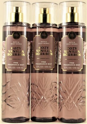 QTY 3 - Bath & Body Works COZY VANILLA BOURBON Fine Fragrance Body Mist Spray 8z - Image 1 of 2