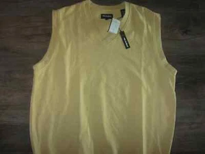 NWT NEW Bolle Golf Men's V-Neck Sweater Vest L Yellow Casual Dress Lounge Club - Picture 1 of 5
