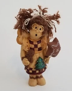 Diana Zufall Angel Figurine Yarn Hair Glasses Gingerbread Christmas Tree 274/500 - Picture 1 of 6
