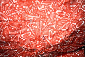 DRESSMAKING IN BURNT ORANGE BY INDYGO JUNCTION/ RED ROOSTER- 100% COTTON FABRIC - Picture 1 of 5