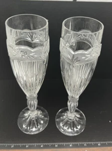 ONIEDA CRYSTAL Southern Garden champagne flutes. Wedding anniversary Valentine’s - Picture 1 of 6