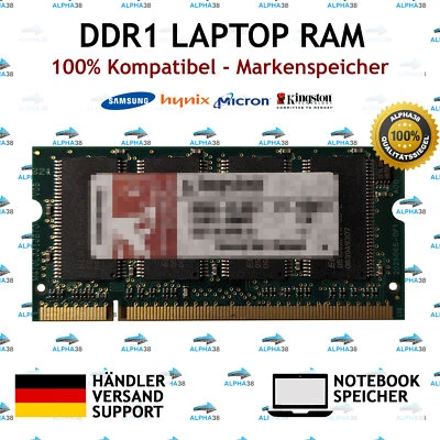 DDR Laptop RAM 512 MB 1 2 GB SODIMM PC-2100S PC-2700S 266 333 400 MHz Speicher - Bild 1 von 2