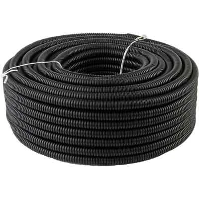 THE WIRES ZONE Polyethylene Flexible Split Loom Tubing 1/2" Diameter 50 Feet Long Coil -Black