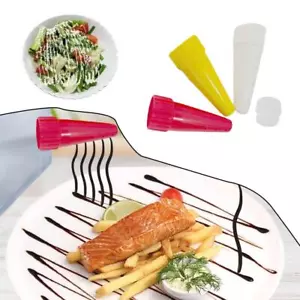 3Pcs Bbq Sauce Piping Tip Reusable Sauce Drizzling Tool Food Grade Salad D H7K2 - Zdjęcie 1 z 10