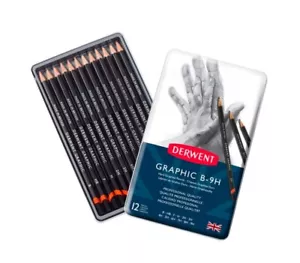 Derwent 34202 Graphic 12 Full Set Graphite Drawing Pencils - Picture 1 of 1