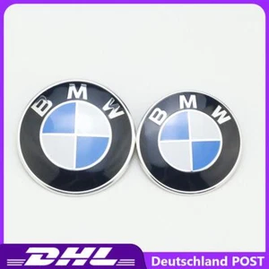 82MM /74MM+ Tüllen Blau weiß Motorhaube Heckklappe für BMW Emblem Vorne+Hinten - Bild 1 von 8