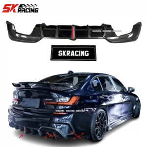 For BMW 3 Series G20 2020-2022 Real Carbon Fiber Rear Bumper Lip Diffuser Kits - Foto 1 di 23