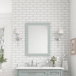 Home Decorators Bathroom Vanity Mirror 24"X32" Rectangular Framed Sage Green - Picture 1 of 8