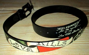 MENS ED HARDY REVERSIBLE BLACK BELT SIZE 36 - Picture 1 of 2