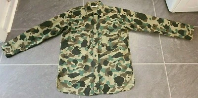 VTG WOOLRICH MEN'S CHAMOIS COTTON CAMO HUNTING SHIRT SZ L MADE IN USA - Image 1 of 2