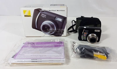 Nikon Coolpix L1 6.2MP 5x Zoom Digital Camera w/512 MB SD Card Box Manual Case - Image 1 of 4
