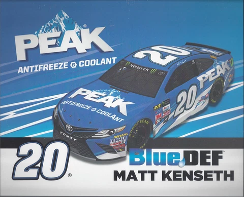 2017 MATT KENSETH "PEAK BLUE DEF" #20 MONSTER ENERGY NASCAR POSTCARD Cover
