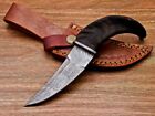 8" Custom Handmade Forged Damascus Blade Camping Hunting Knife Ram  Horn Im-975