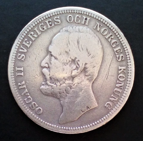 Sweden 2 Kronor 1903 silver KM# 761. High value Cover