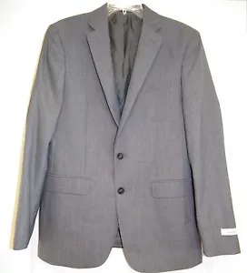 Calvin Klein Slim Fit Men's Suit Jacket 100% Wool Grey Mini Striped MBYR2 40 US - Picture 1 of 5