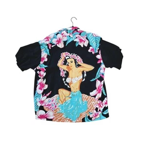 TRUE VINTAGE Hawaiihemd ALOHA GARMENT Sexy Hula Girl Viskose Herren Größe XXL USA - Bild 1 von 9