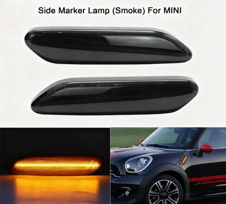 For 2011-2016 Mini Cooper R60 R61 Smoked LED Front Fender LED Side Marker Lights - Image 1 of 4