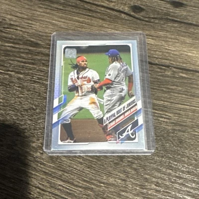 2021 Topps - Checklist Ronald Acuña Jr., Vladimir Guerrero Jr. #61 Rainbow Foil - Image 1 of 2