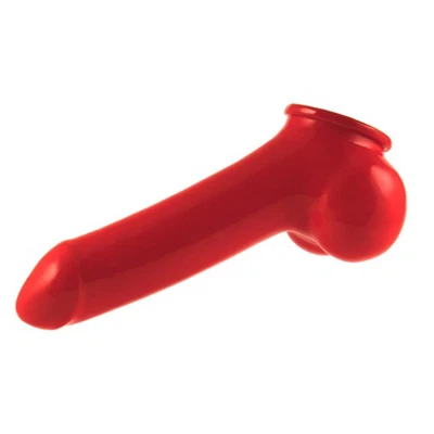 TOYLIE Latex Penishülle XL mit Hodensack Rot Schaft: 16 cm Penis Hülle Latexkleidung