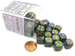 Chessex Manufacturing CHX27850 Festliches Mosaik 12 mm D6 Würfel Set Gelb - Bild 1 von 1