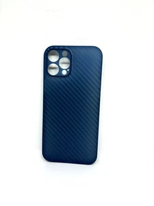 custodia memumi ultra slim compatibile con iphone 12pro max fibra di carbonio blu pacifico - Foto 1 di 5