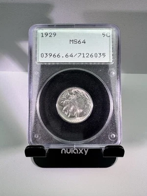 1929 Buffalo Nickel MS64 Rattler PCGS - Image 1 of 2