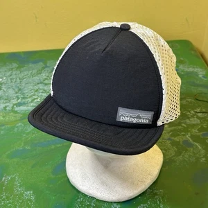 Patagonia Duckbill Running Trucker Hat Black White Strapback Mesh Cap Gorpcore - Picture 1 of 6