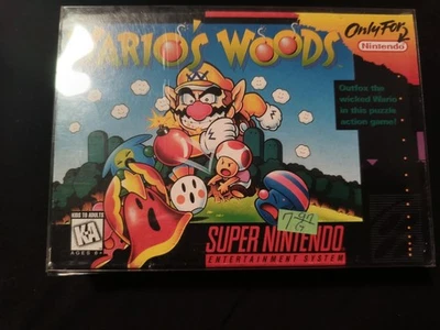 Wario's Woods (SNES) CIB con juego, caja, manual + ¡TODOS los complementos! ¡Completo auténtico! Foto 1 de 4