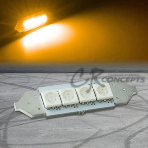4 SMD 4SMD 39MM 5050 ÁMBAR BRILLANTE LED CÚPULA INTERIOR BOMBILLA/PANEL/MAPA - Imagen 1 de 1