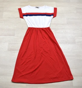 80s Studio 36 Midi Dress Americana Classic Red White Blue Size 10 VTG - Picture 1 of 5