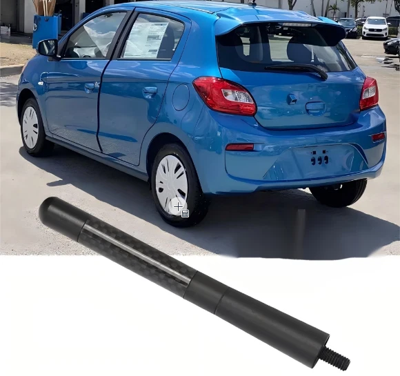 4.7" Black Short Radio Mast Aerial Antenna W/Screws For Mitsubishi Mirage G4 - Image 1 of 4