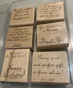 Stampin’ Up! GOD BLESS Biblical Phrases Set Of 6 Stamps 2001 - Picture 1 of 18