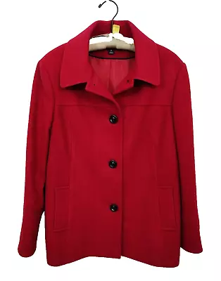 Casaco de lã Preston & York vermelho preto feminino GG limpo - Imagem 1 de 4